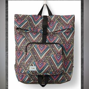 TOMS Multi Tribal Printed Stand Up Backpack-Like New
